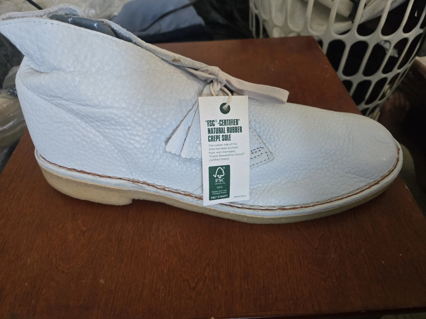 Clarks White Leather Desert Boot - photo 2