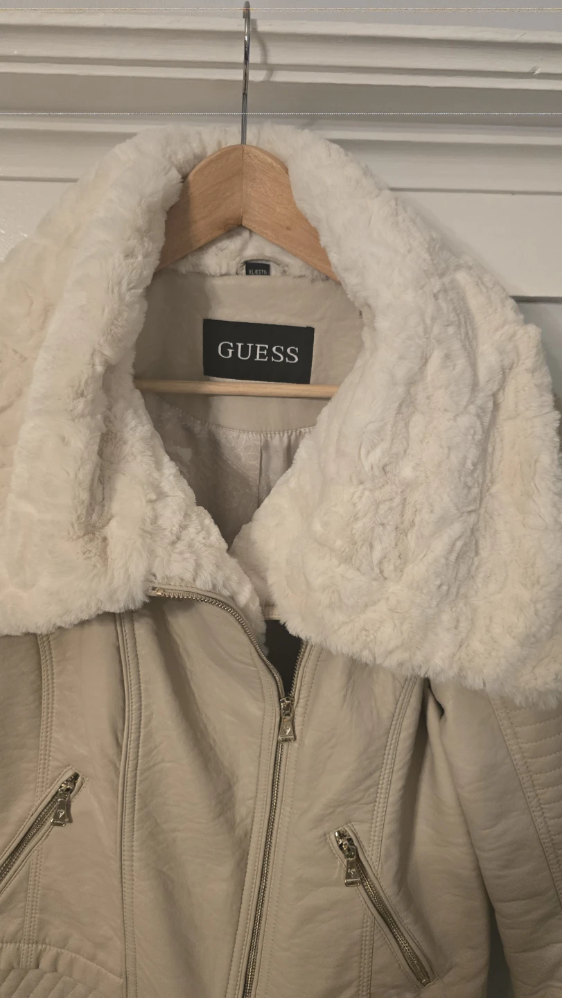 Guess Faux Leather Jacket with Fur Collar - photo 2