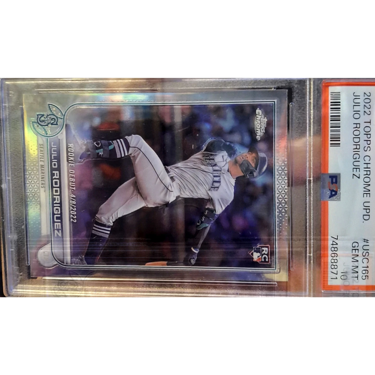 2022 Topps Chrome Julio Rodriguez Rookie #USC165 PSA MINT 10 - photo 3