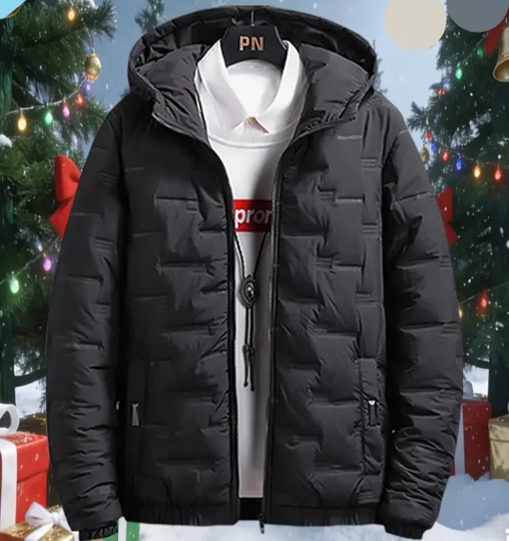 Black Puffer Jacket with Hood (Brand New) medium size