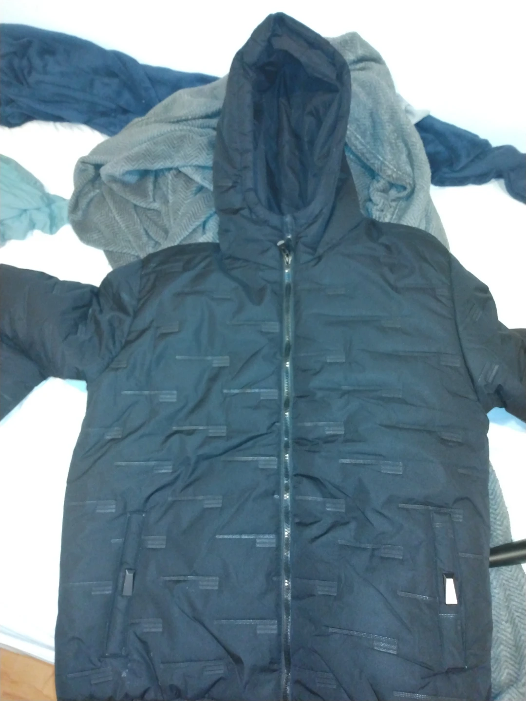Black Puffer Jacket with Hood (Brand New) medium size - photo 2