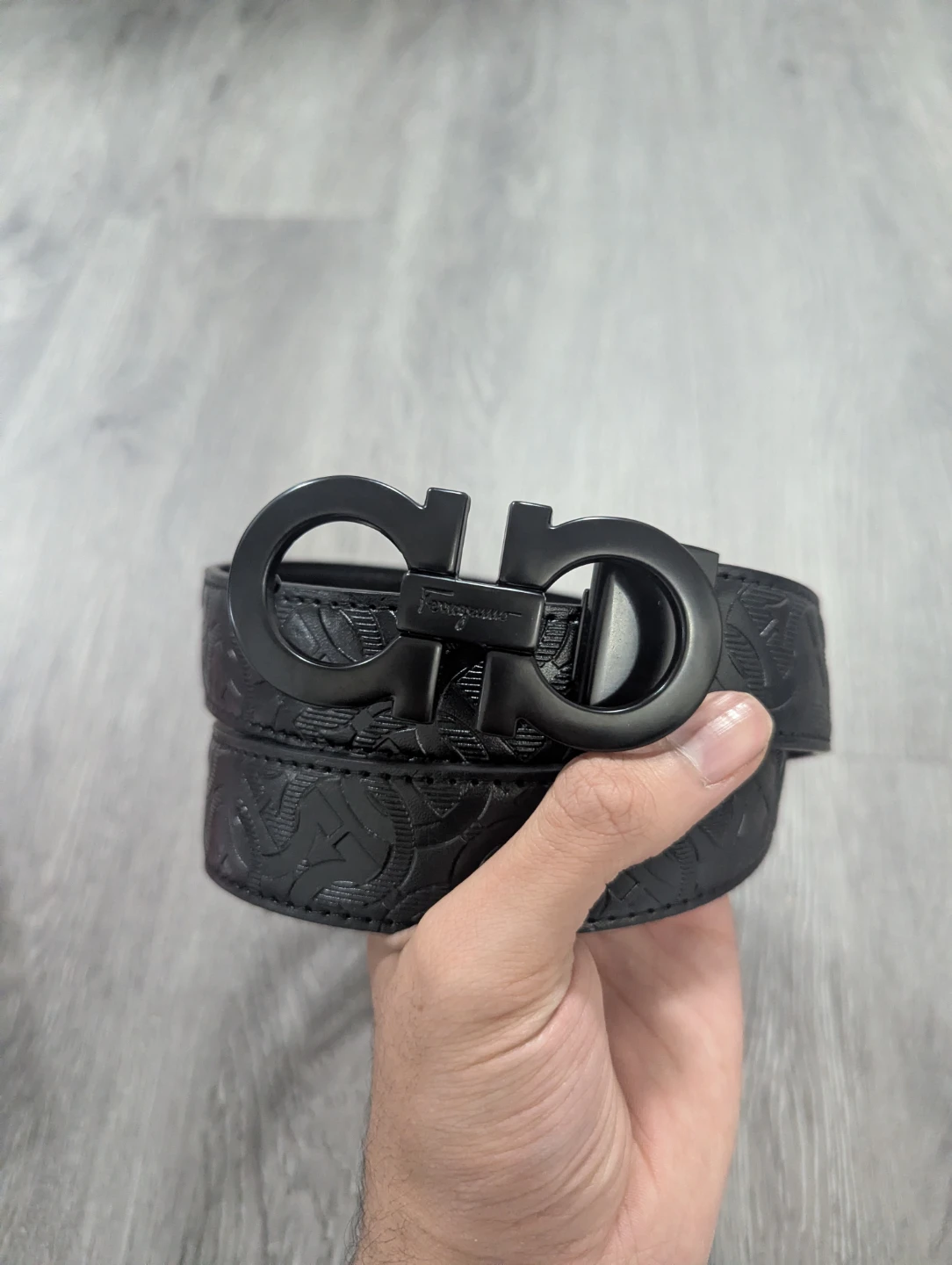 Salvatore Ferragamo Black Leather Belt