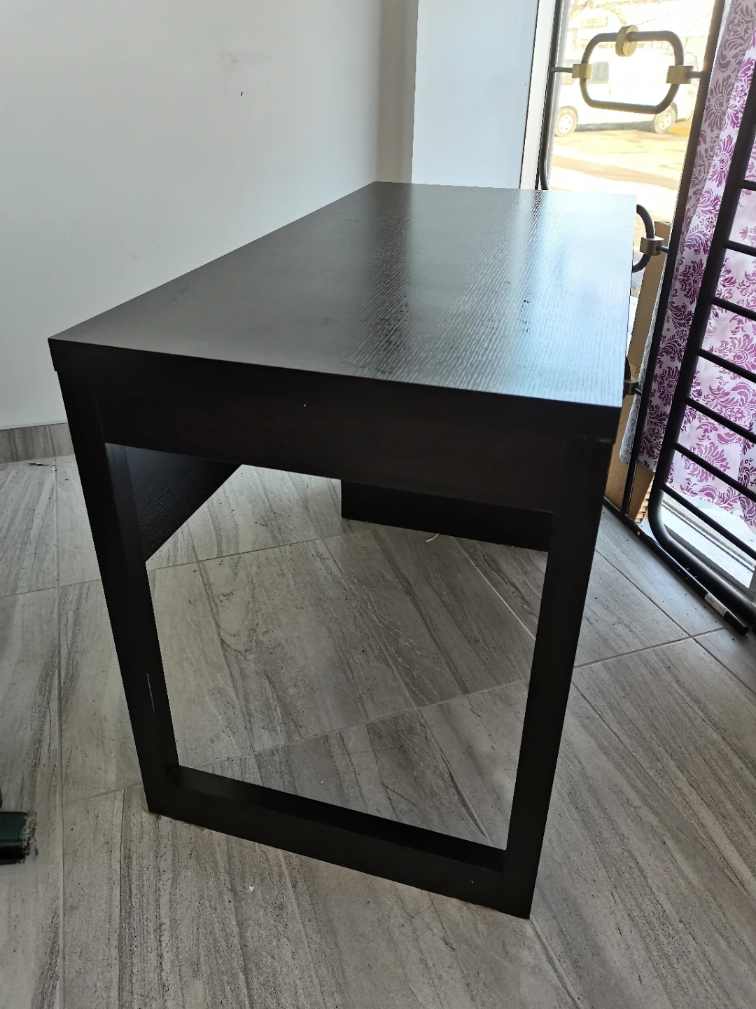 modern sleek writing desk, drawer shelf (47.5"x23.5"x30h) - photo 2