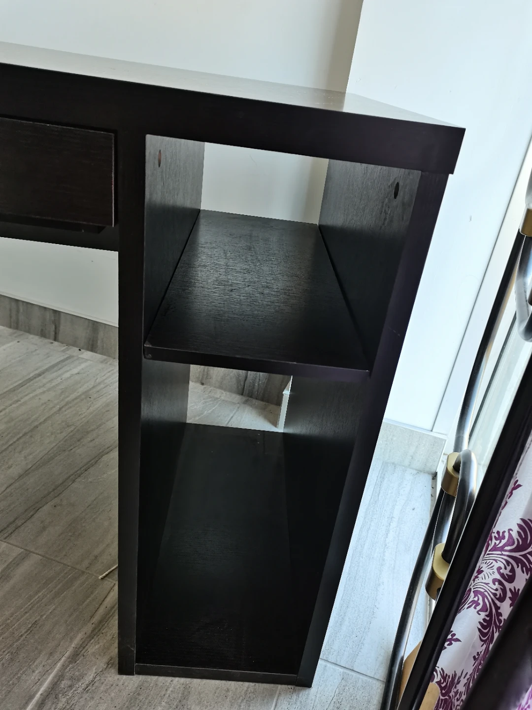 modern sleek writing desk, drawer shelf (47.5"x23.5"x30h) - photo 3