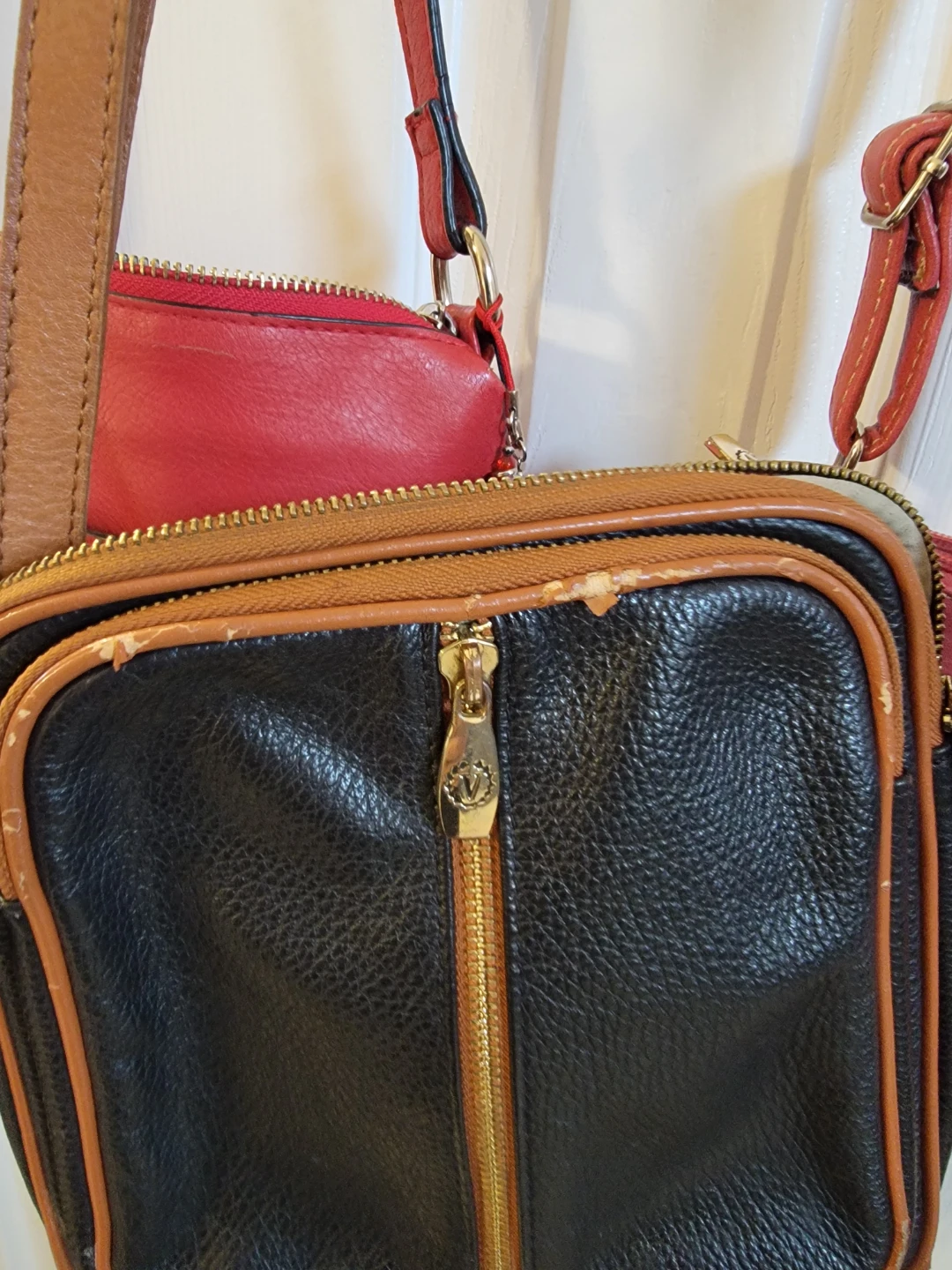 Red Crossbody Purses (2) and Black/Brown Shoulder Bag (1) - photo 3