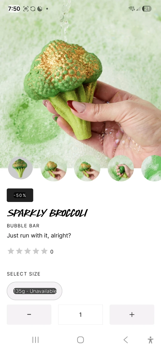 Lush Sparkly Broccoli Bubble Bar