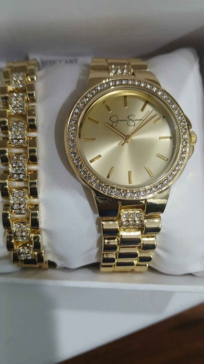 Jessica Simpson Gold Watch and Bracelet Set - photo 2
