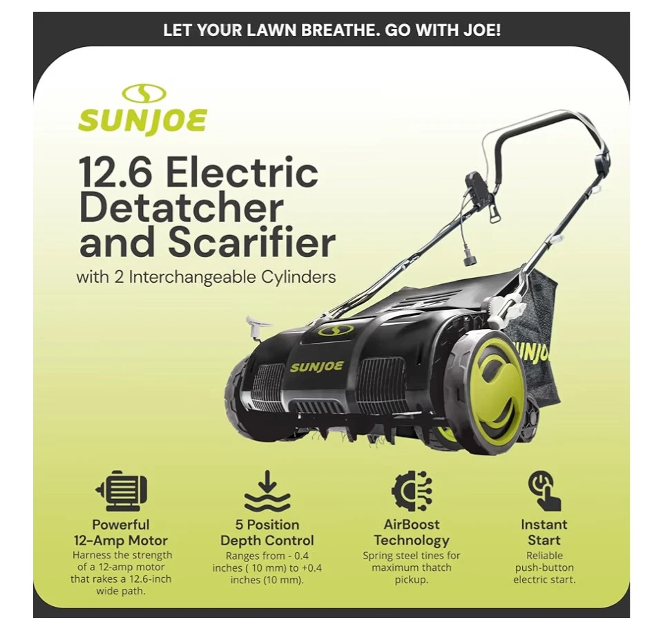 Sun Joe Lawn Scarifier Dethatcher – New - photo 3