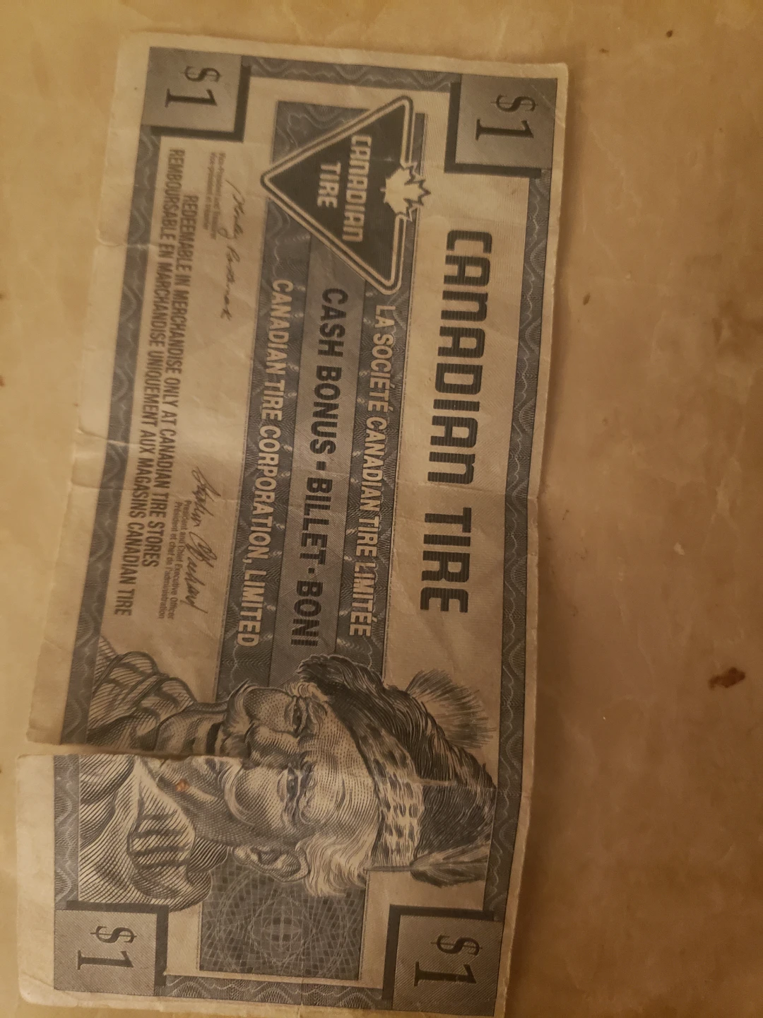 Canadian Tire $1 Cash Bonus Coupon