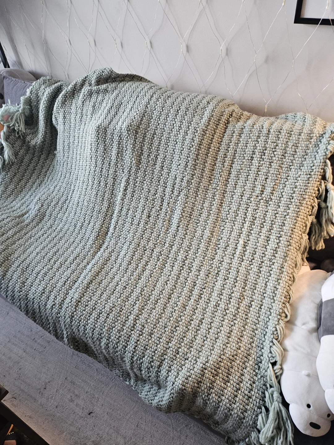 Greenish pastel crochet blanket