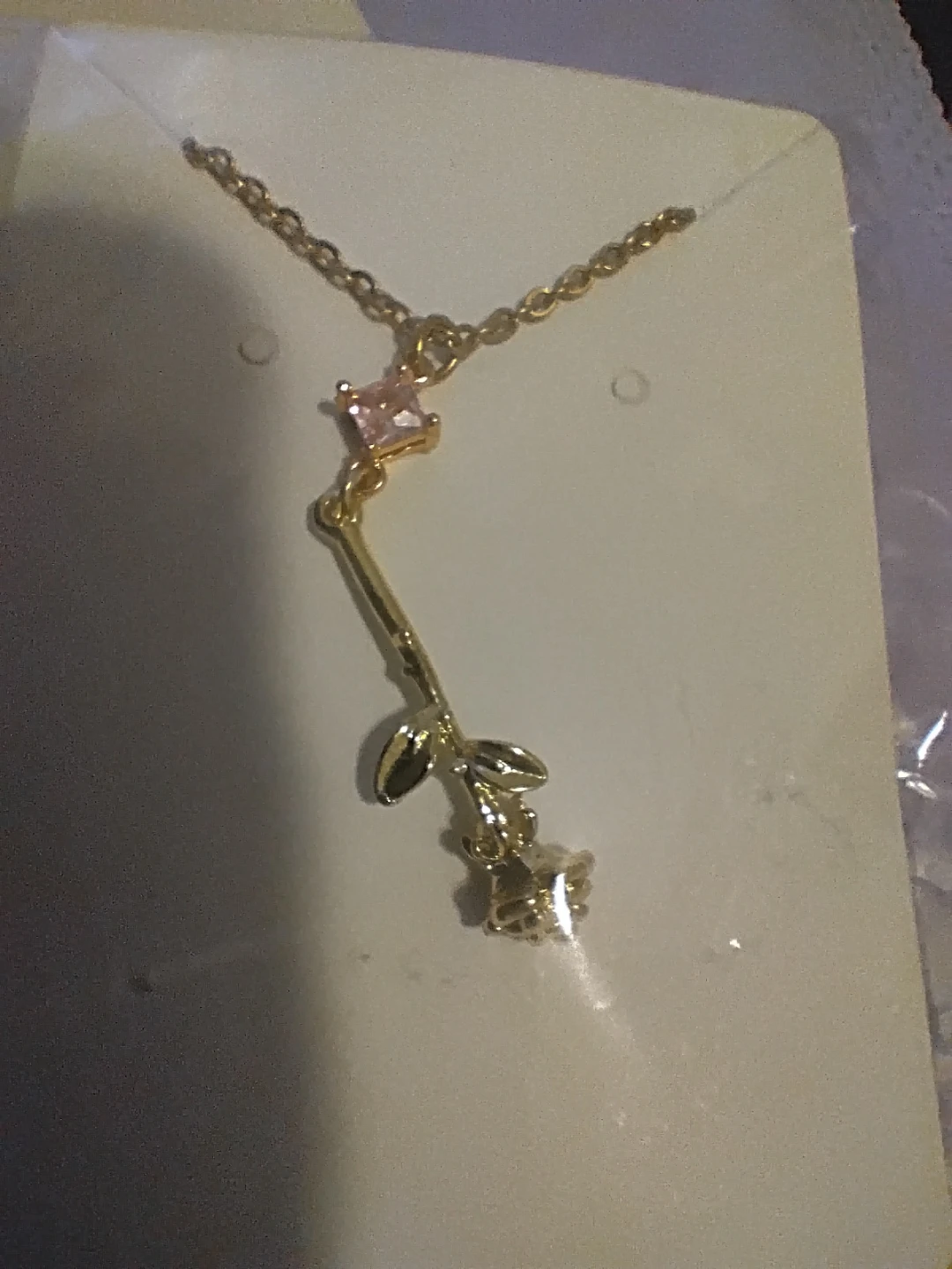 Gold Rose Pendant Necklace - New - photo 4