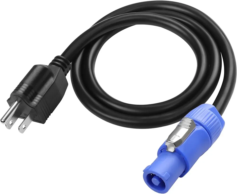 NEMA 5-15P to Blue PowerCON Cable - 3.2FT
