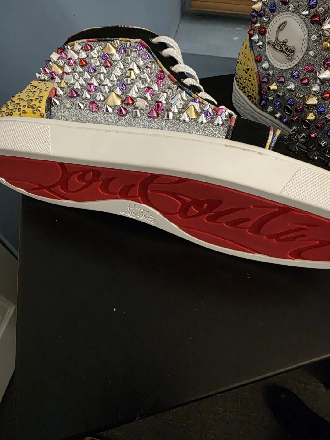 Christian Louboutin Spiked High-Top Sneakers - photo 3