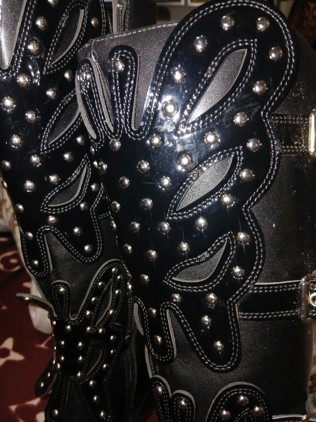 Black Studded Platform Boots - photo 2