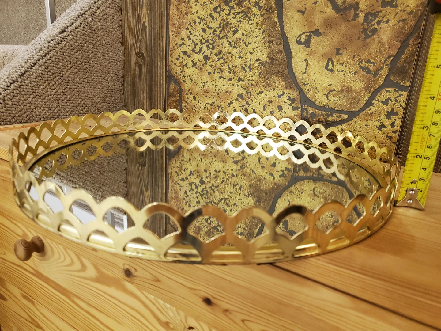 Gold Decorative Mirror Tray - photo 3