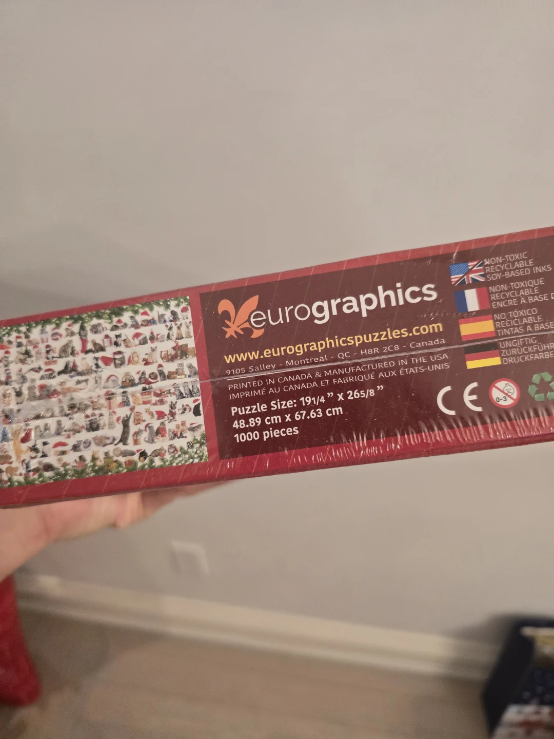 1000pc Christmas Cat Jigsaw Puzzle SEALED - photo 5