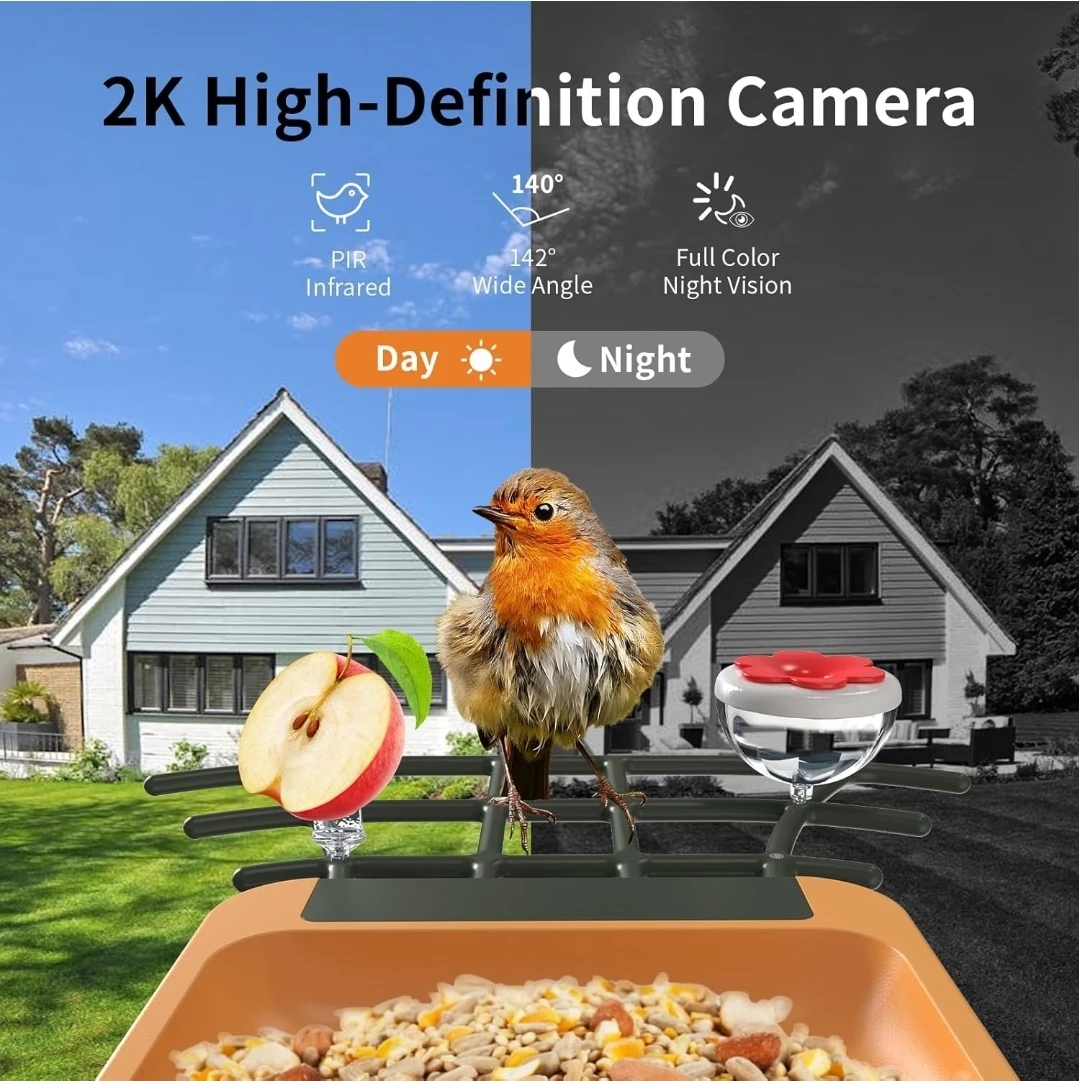 Solar Powered Bird Feeder with 2K Camera - photo 2