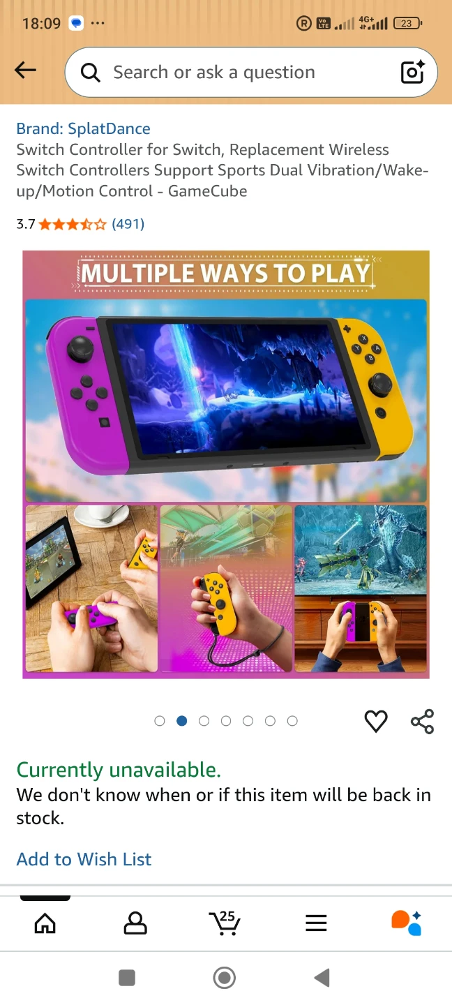 SplatDance Switch Controllers - Purple & Yellow - photo 4
