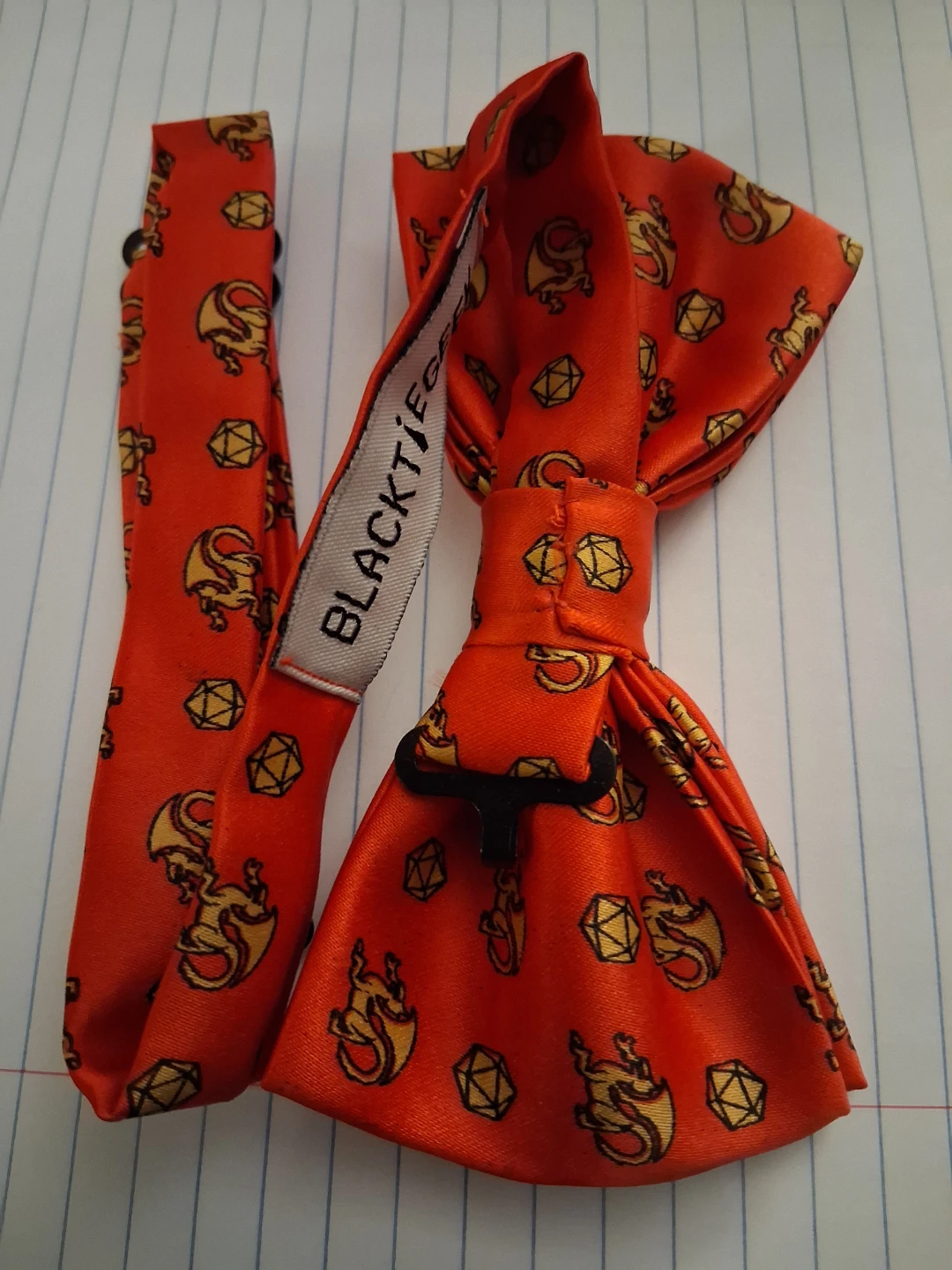 Black Tie Geeks Orange Dragon Dice Bow Tie - photo 2