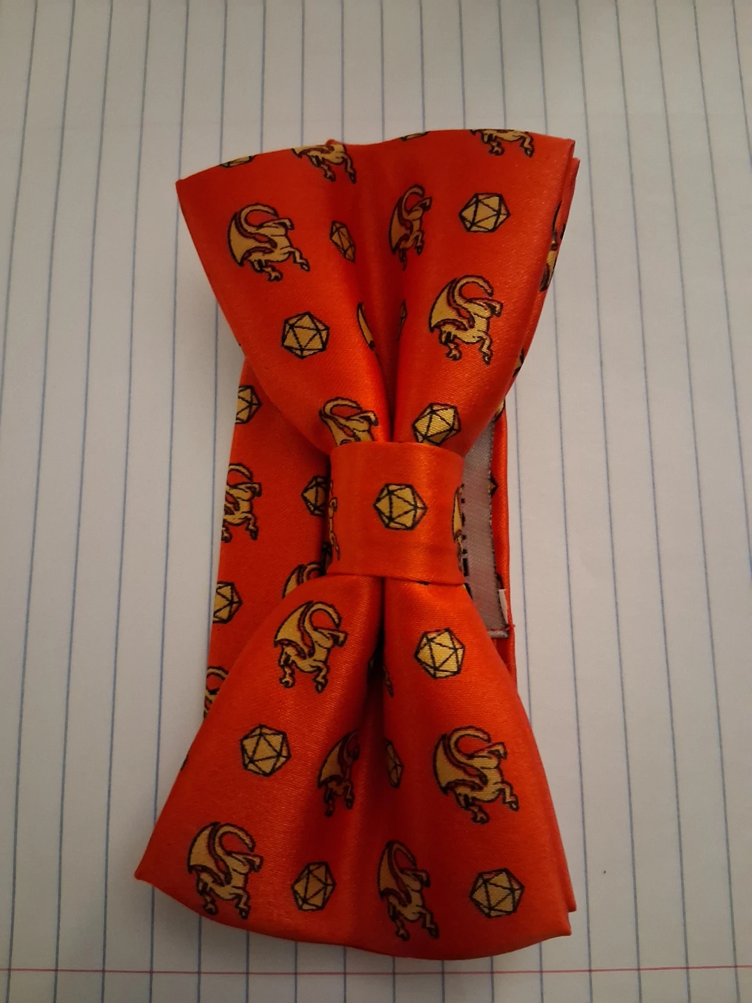 Black Tie Geeks Orange Dragon Dice Bow Tie - photo 3