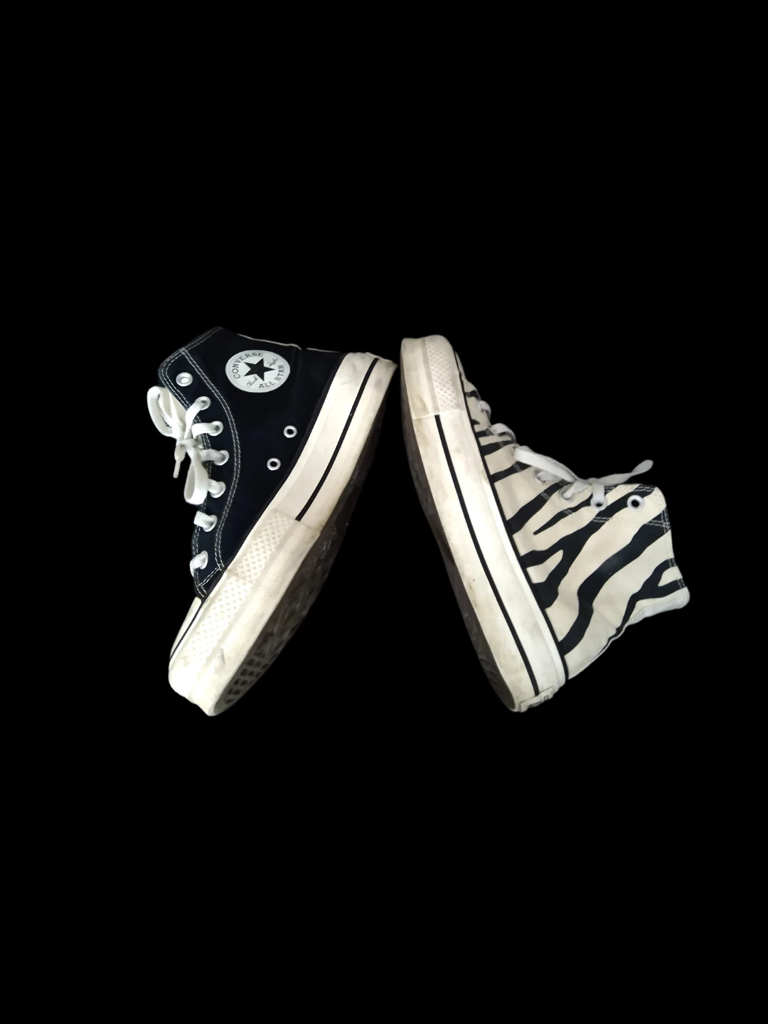 Rare Converse Unisex Half Black Zebra Stripe Women’s 8 Men's 6 - photo 2