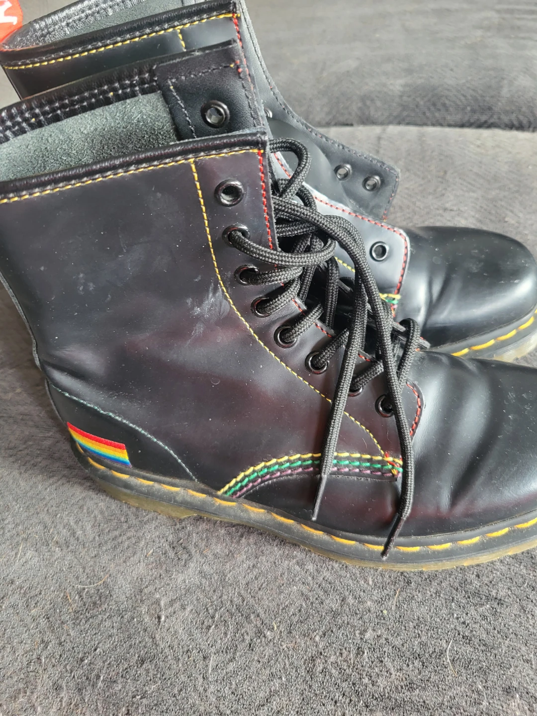 Happy pride Dr. Martens 1460 Rainbow Stitch Boots Size 7