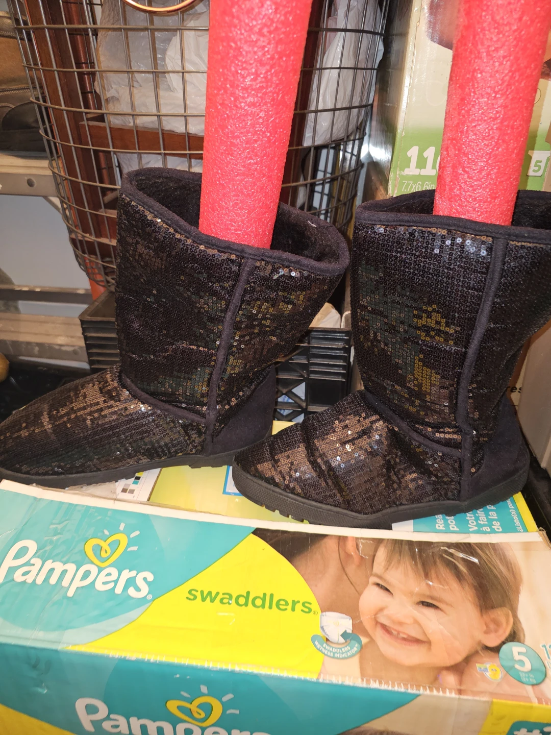 Black Sequin Boots - photo 2