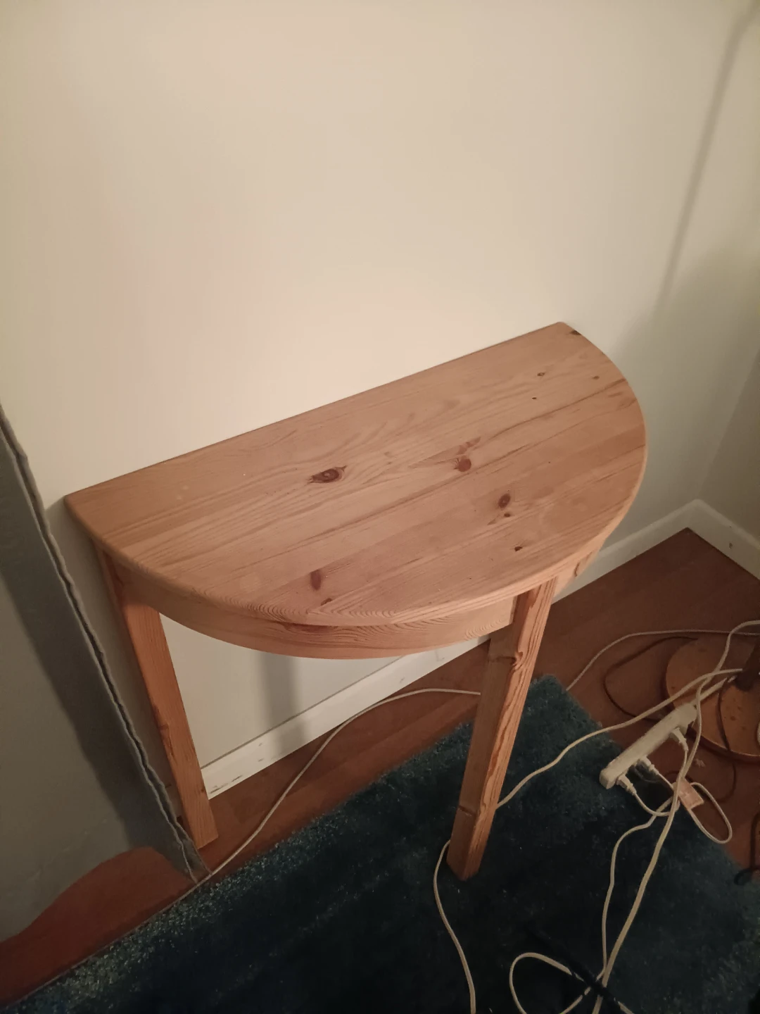 Wooden Half-Moon Console Table
