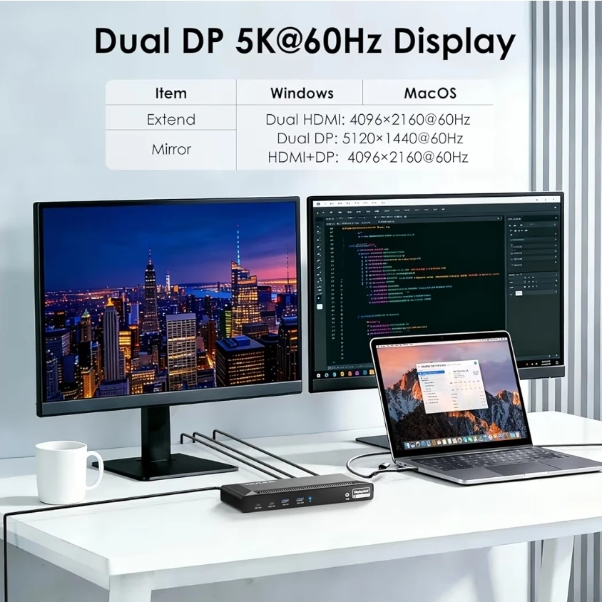 WAVLINK Laptop Docking Station Dual 4K@60Hz(2 HDMI+2DP - photo 5