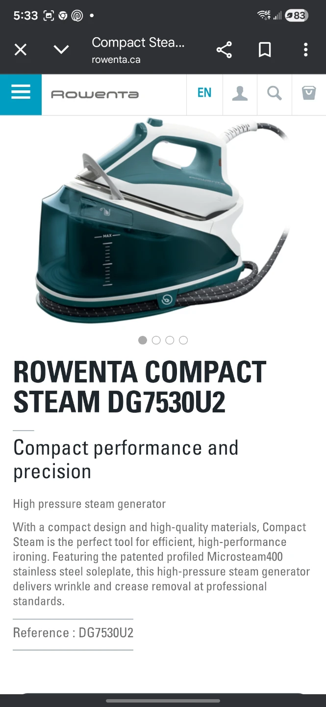 Rowenta Compact Steam DG7530U2 Iron