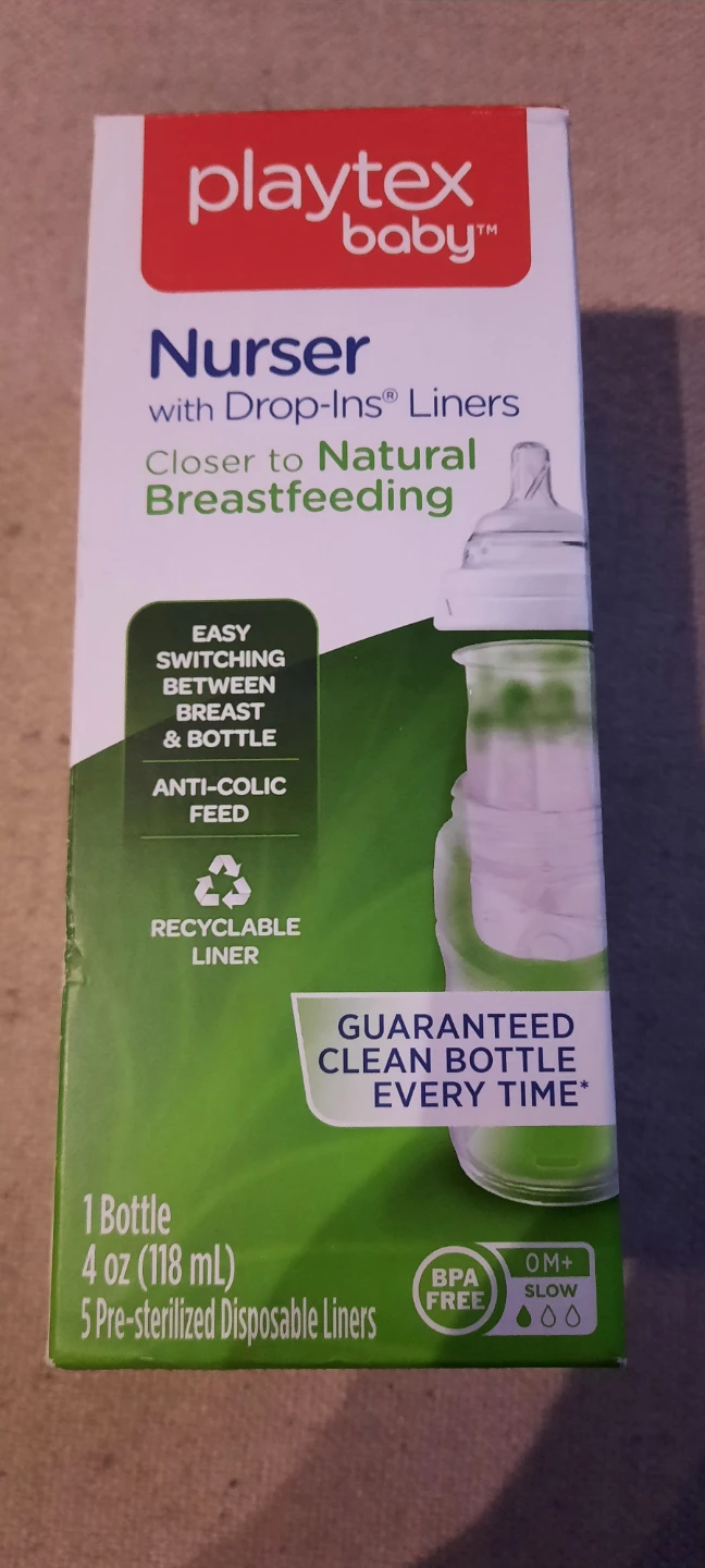 New Playtex Baby Bottle w/ Drop-Ins Liners - 4 oz