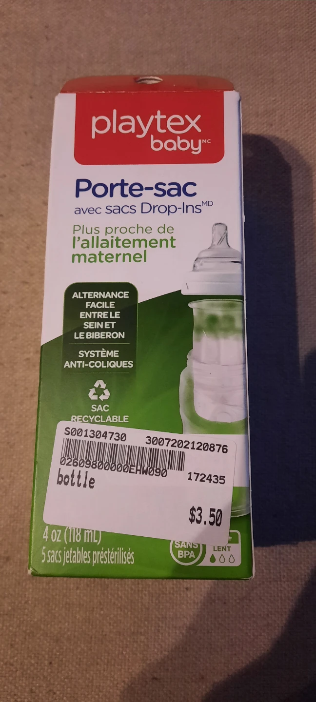 New Playtex Baby Bottle w/ Drop-Ins Liners - 4 oz - photo 2