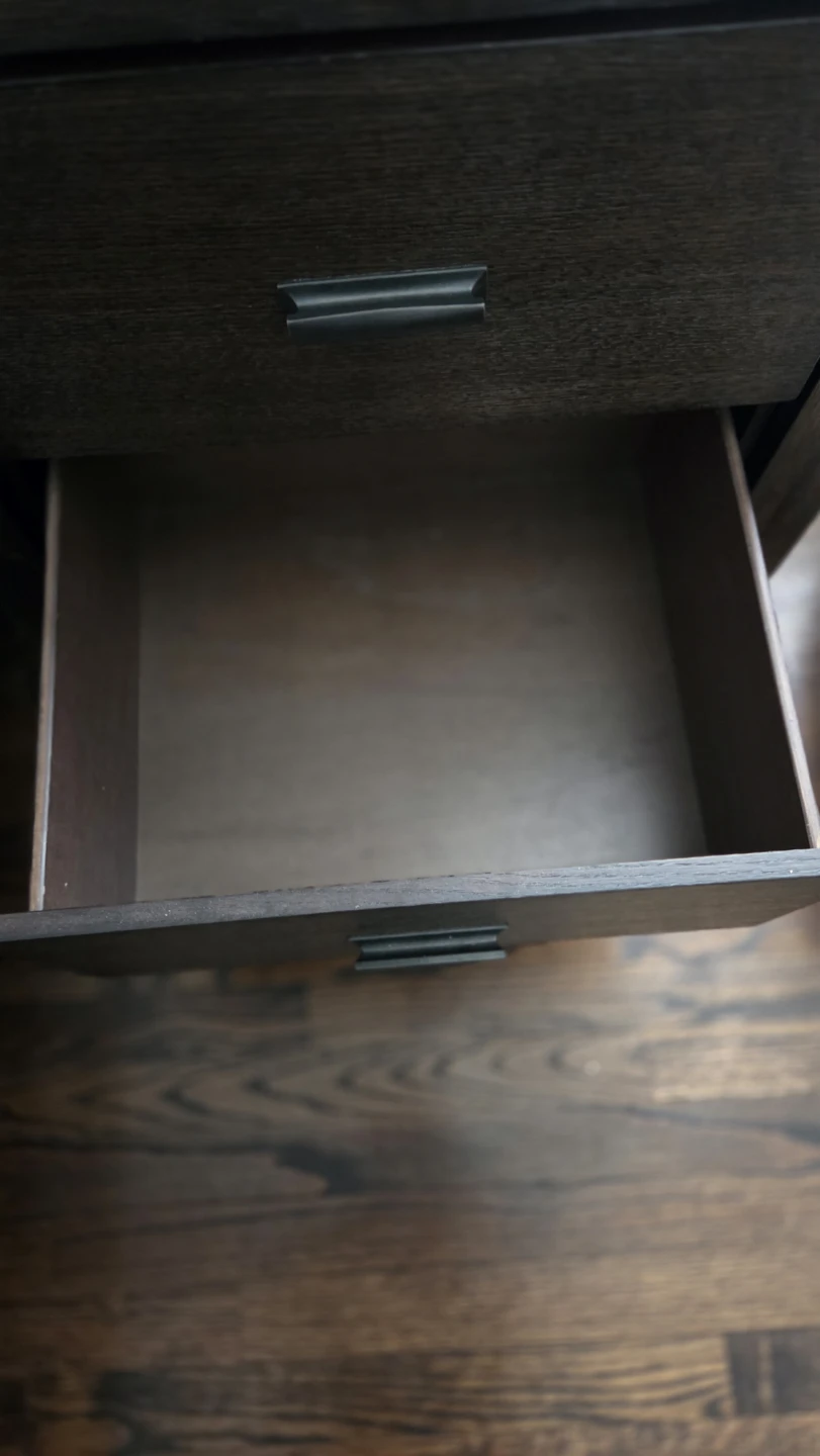 Dark Wood 2-Drawer Nightstand - photo 2