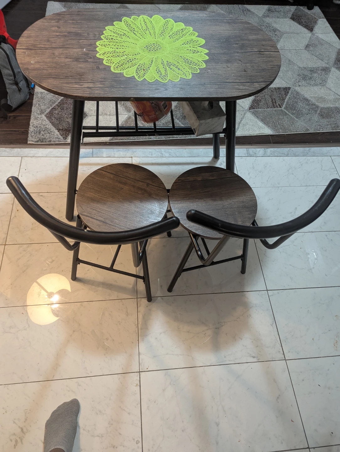 Compact Dining Set with Table and Two Chairs - photo 2