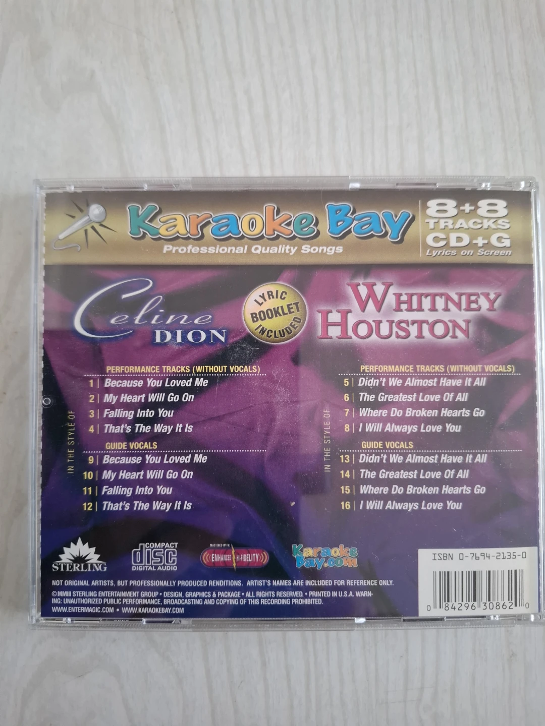 Karaoke Bay Celine Dion Whitney Houston CD+G Disc - photo 2