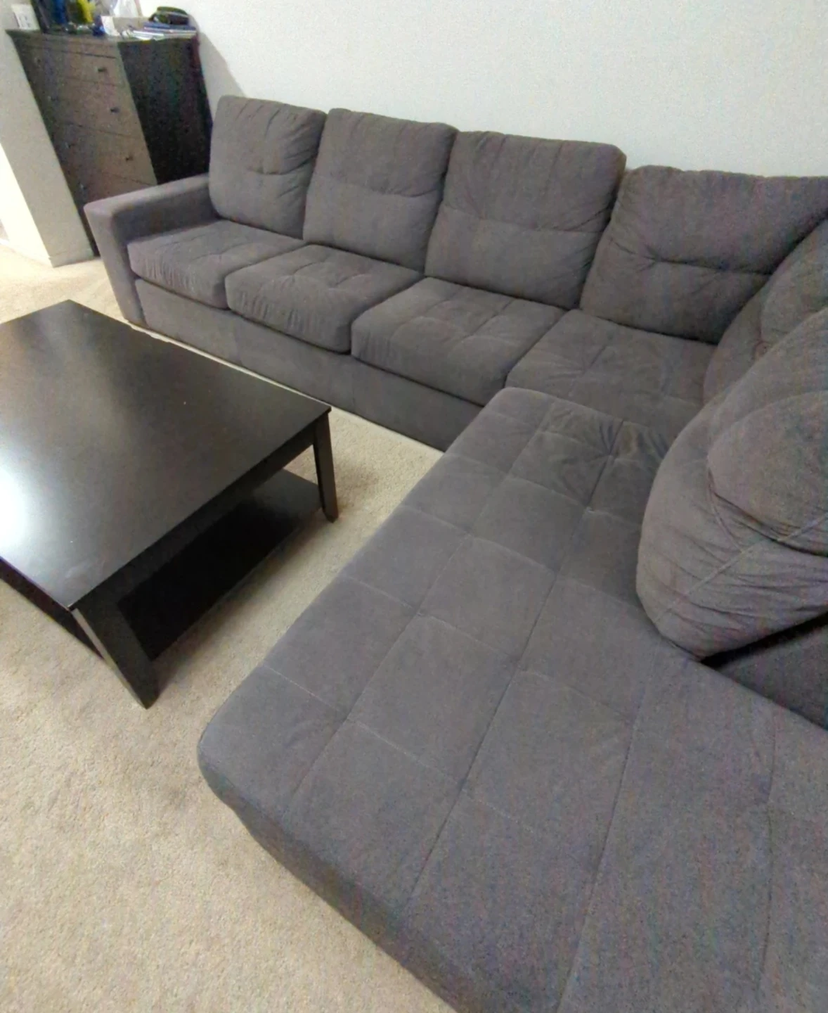 Grey Sectional Couch with Chaise - photo 2