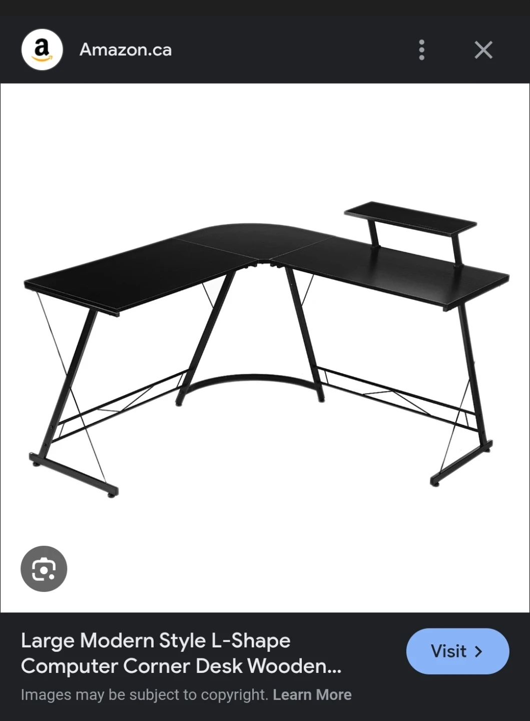 Black L-Shape Desk