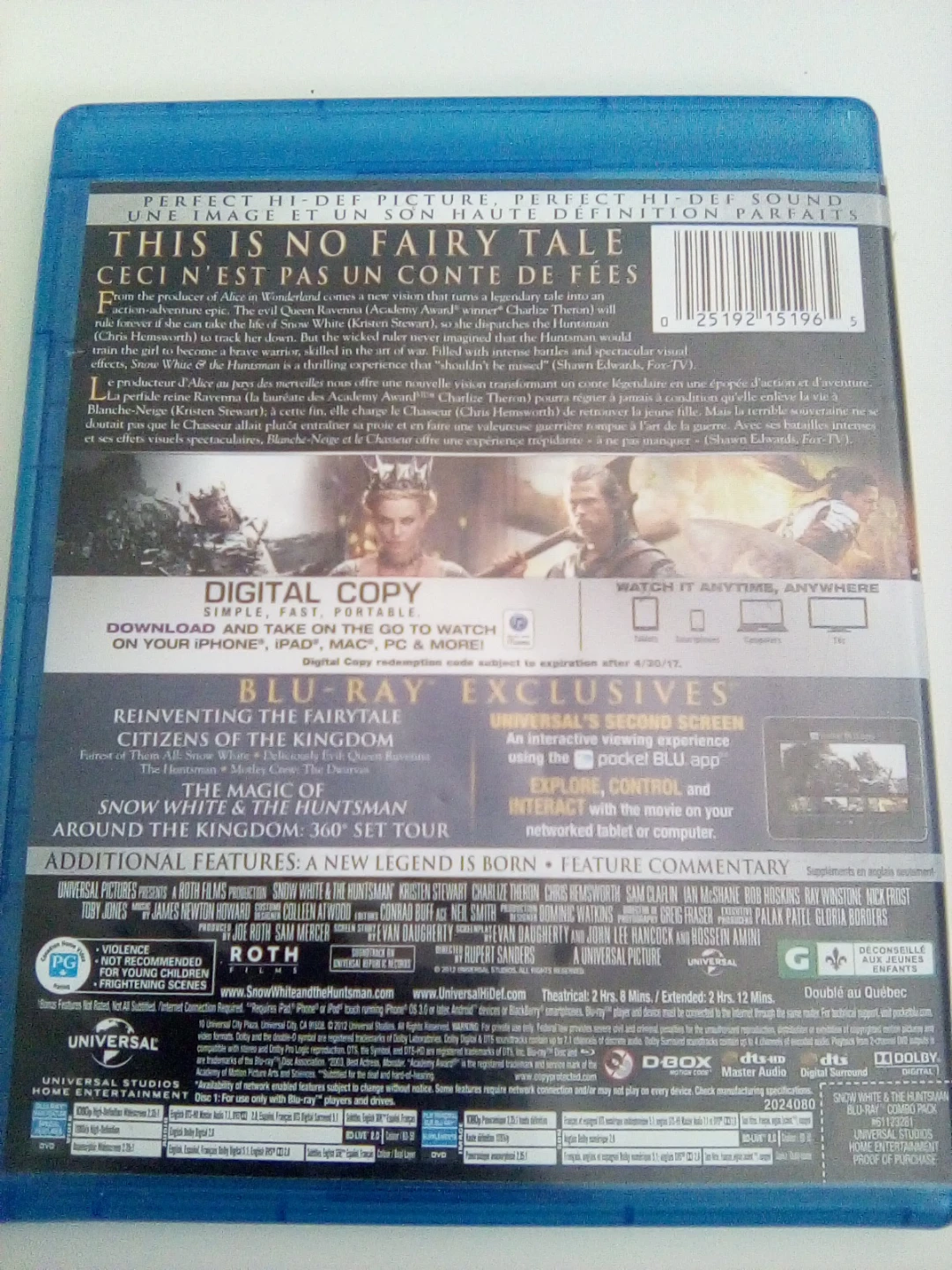 Snow White & The Huntsman Blu-ray + DVD - photo 2