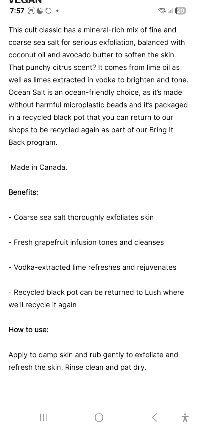 Lush Ocean Salt Face and Body Scrub 120g - photo 2