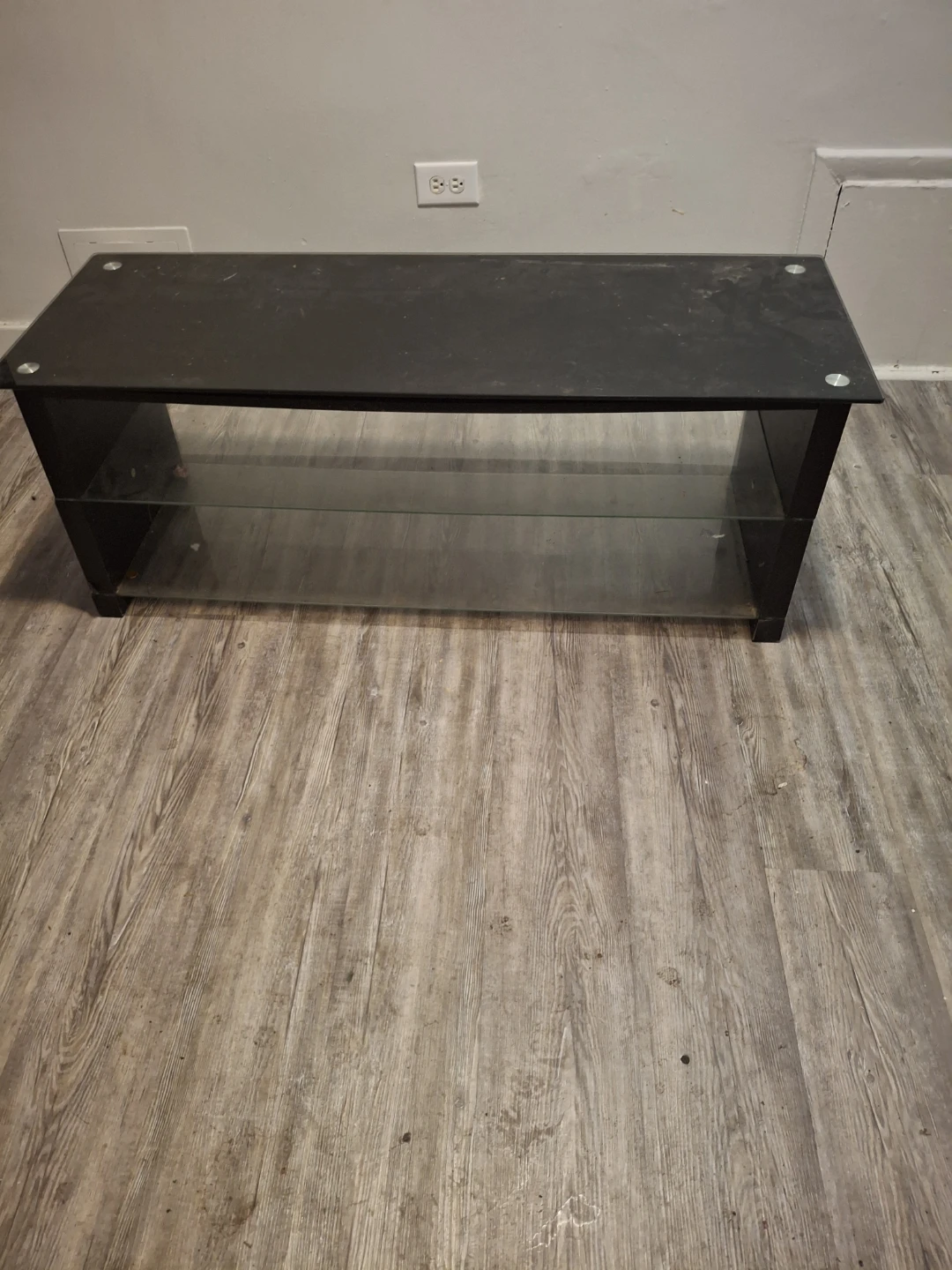 Black Glass Top TV Stand