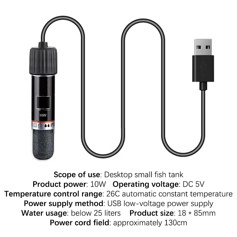 USB 10W Aquarium Fish Tank Heater - photo 4