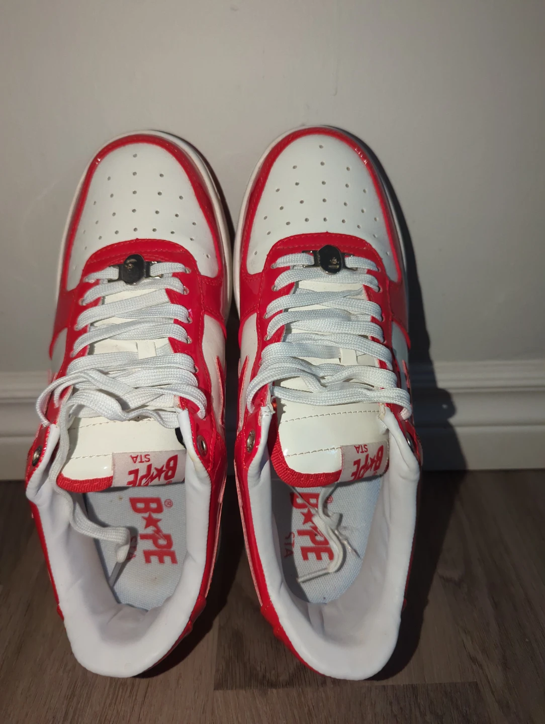 BAPE STA Red & White Sneakers - photo 3