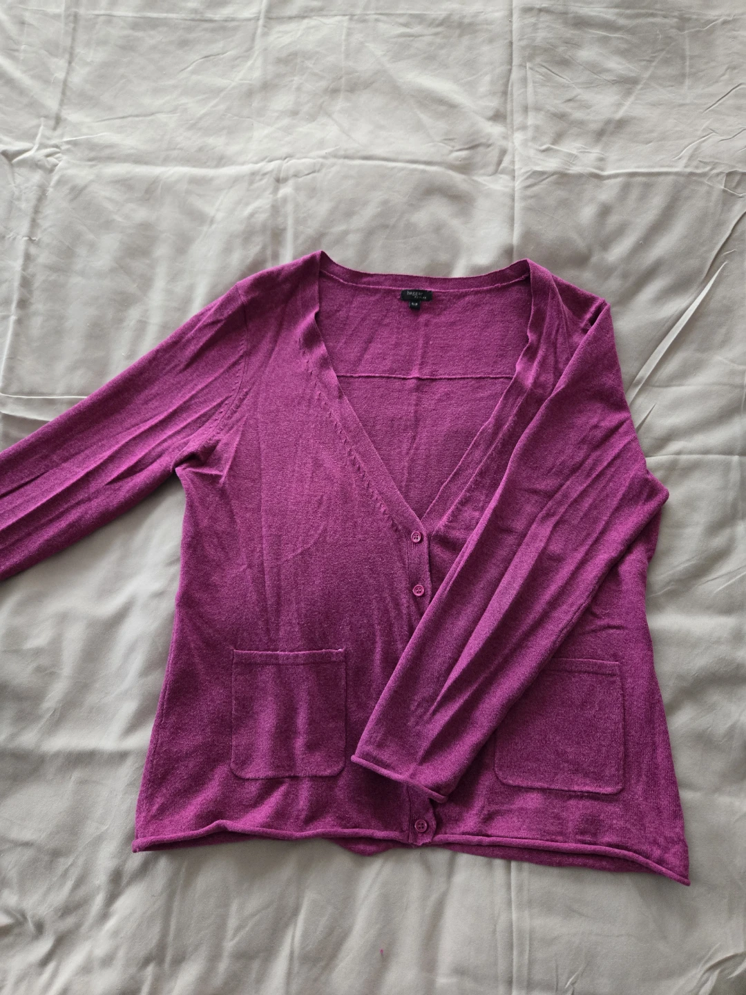 Haggar Petite Cardigan in Magenta
