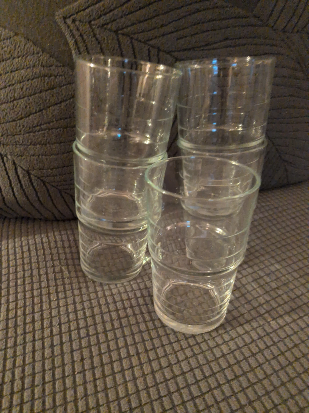 Set of 5 Clear Glass Tumblers