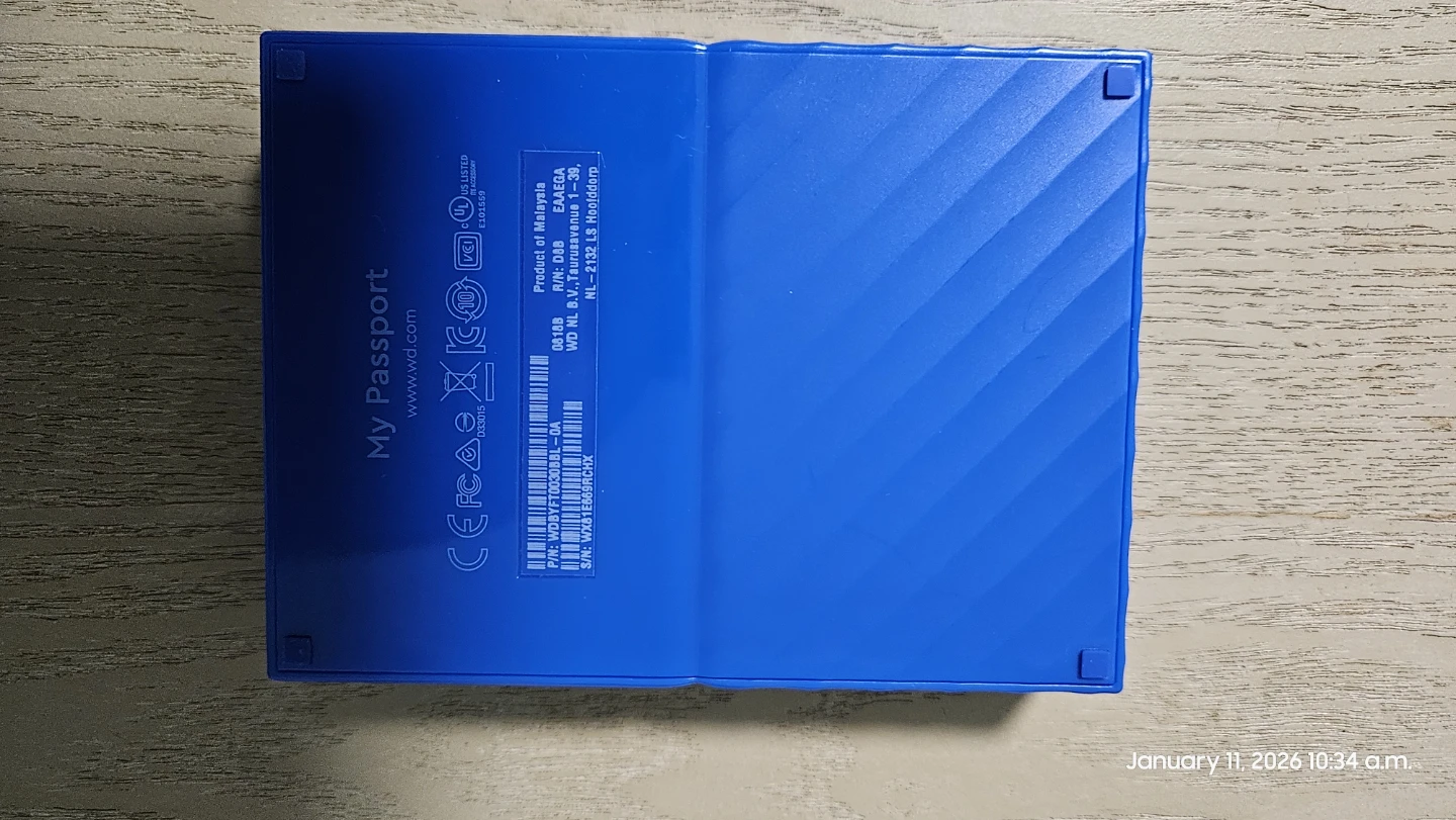 WD My Passport 3TB External Hard Drive - Blue
