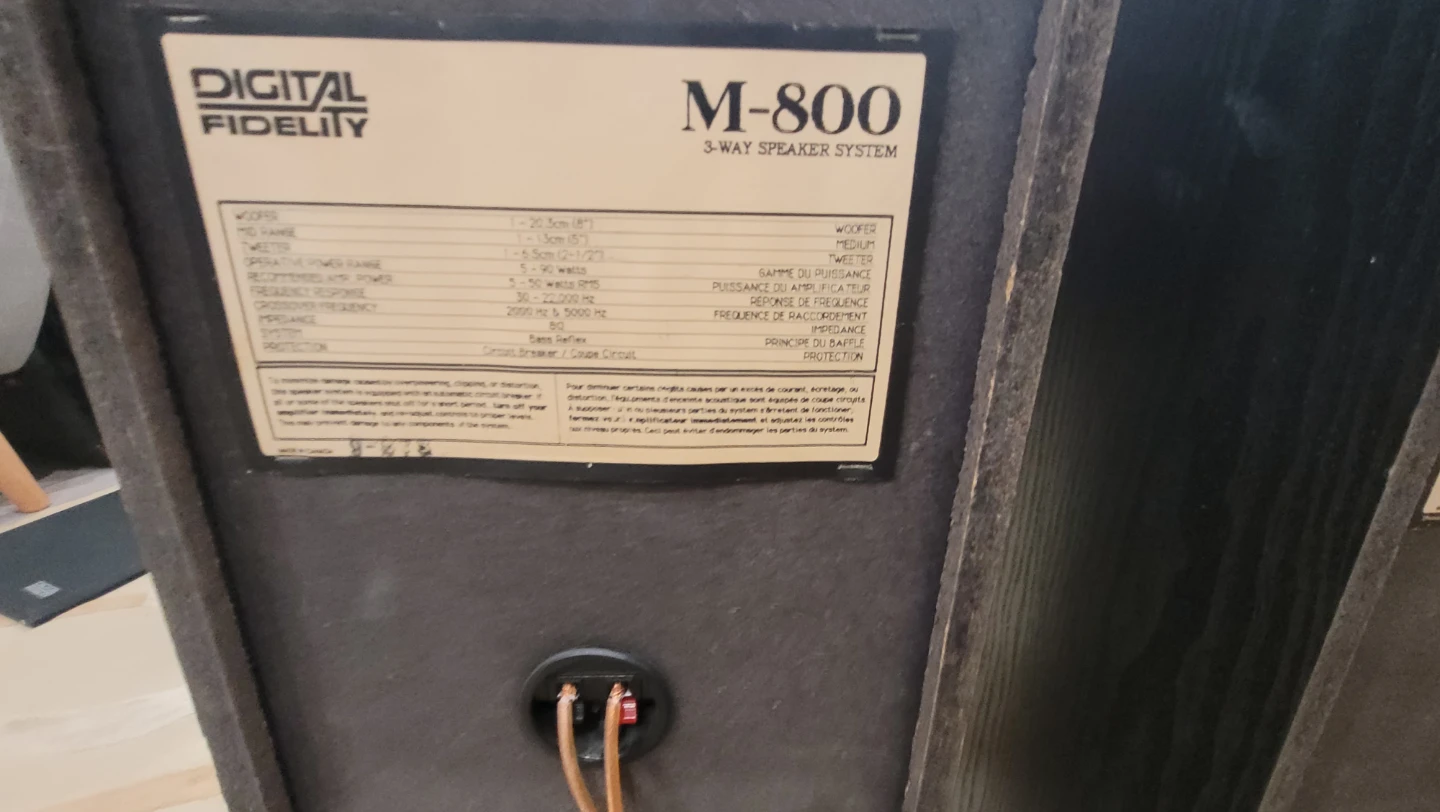 Digital Fidelity M-800 3-Way Speaker System - photo 2