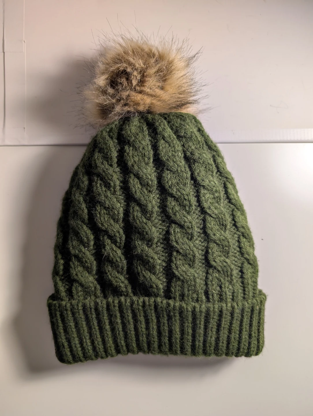 Green Pom Pom Beanie