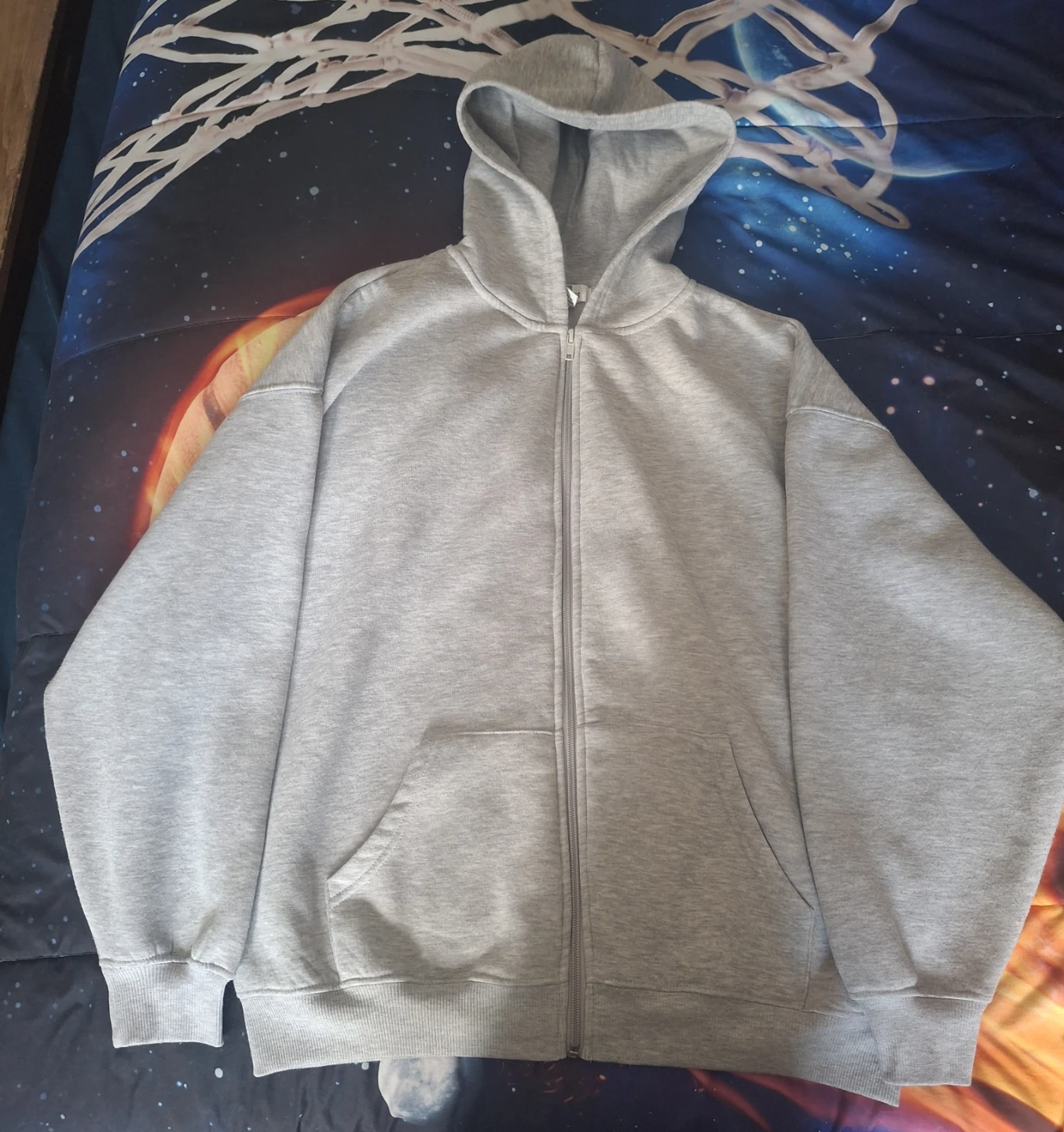 Light Grey Oversized Zip UP Hoodie - photo 2