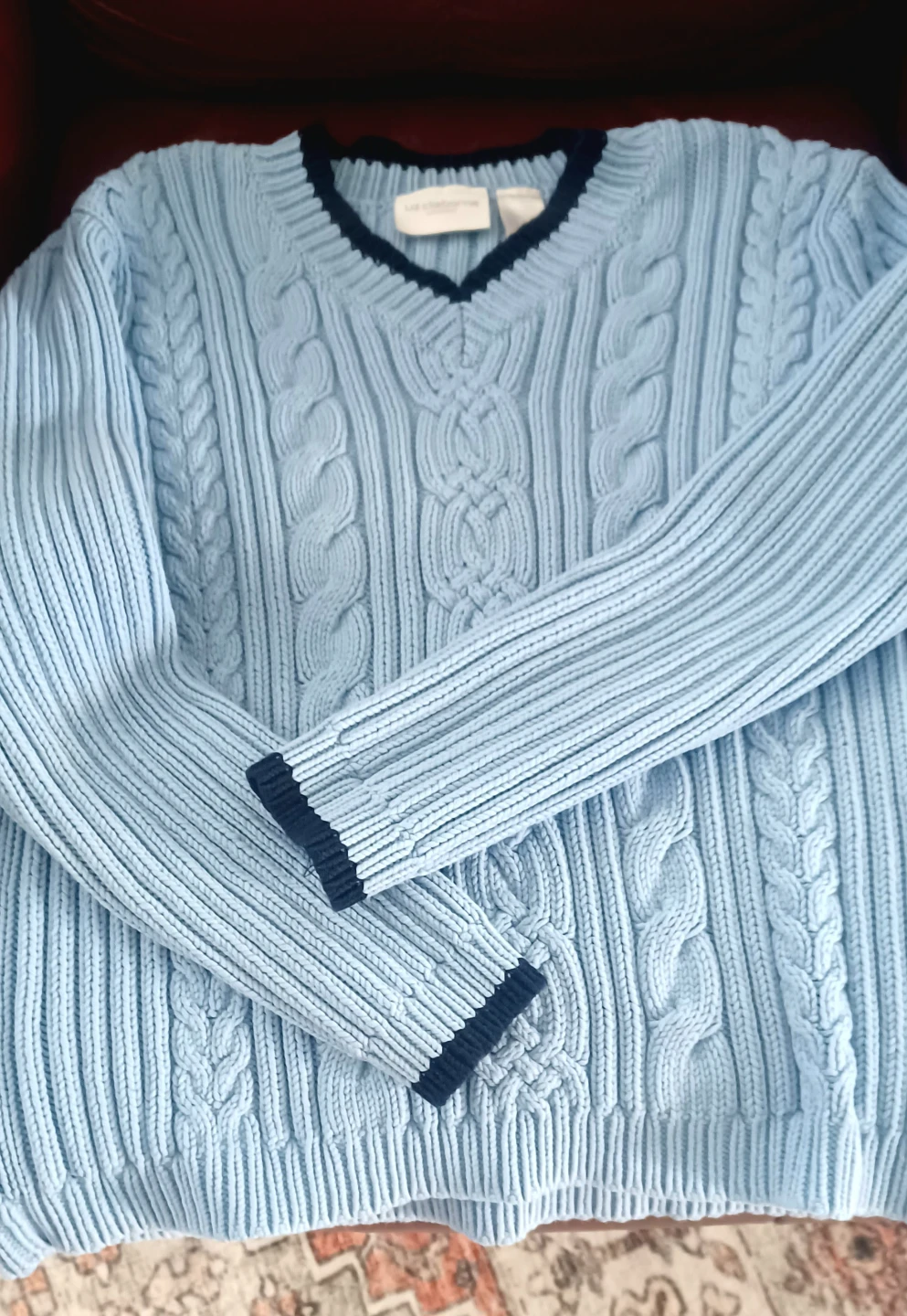 Liz Claiborne Light Blue Cable Knit Sweater - photo 3