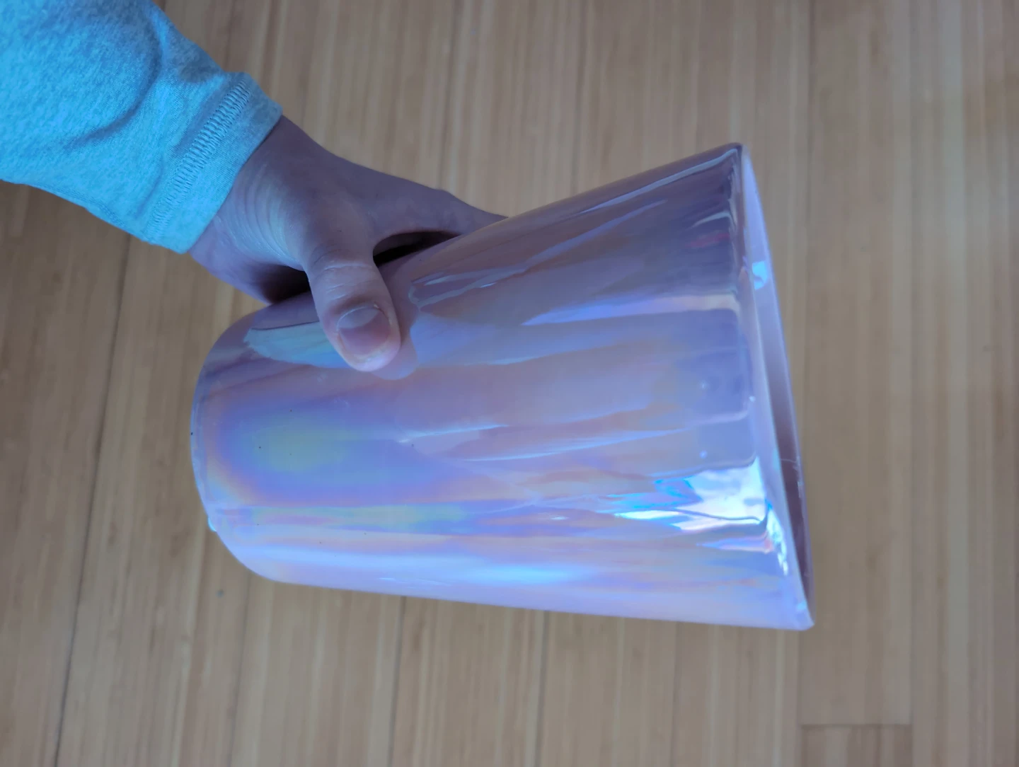 Iridescent Glass Vase / plant pot